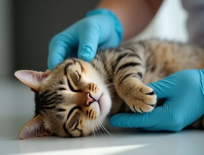 Specialist carefully handling a deceased cat with dignity in Pearcedale